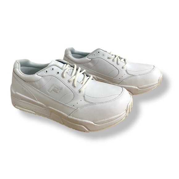 Propet Sanford White Leather Walking Sneakers, Men's Size 11(5E) Extra Wide - Picture 1 of 13